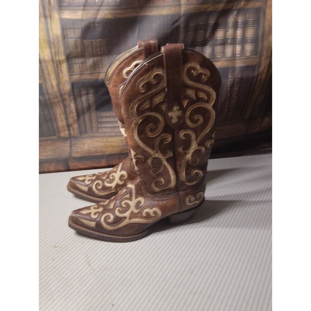 Tony Lama Earth Santa Fe Snip Toe Western Boots Womens 5 B
